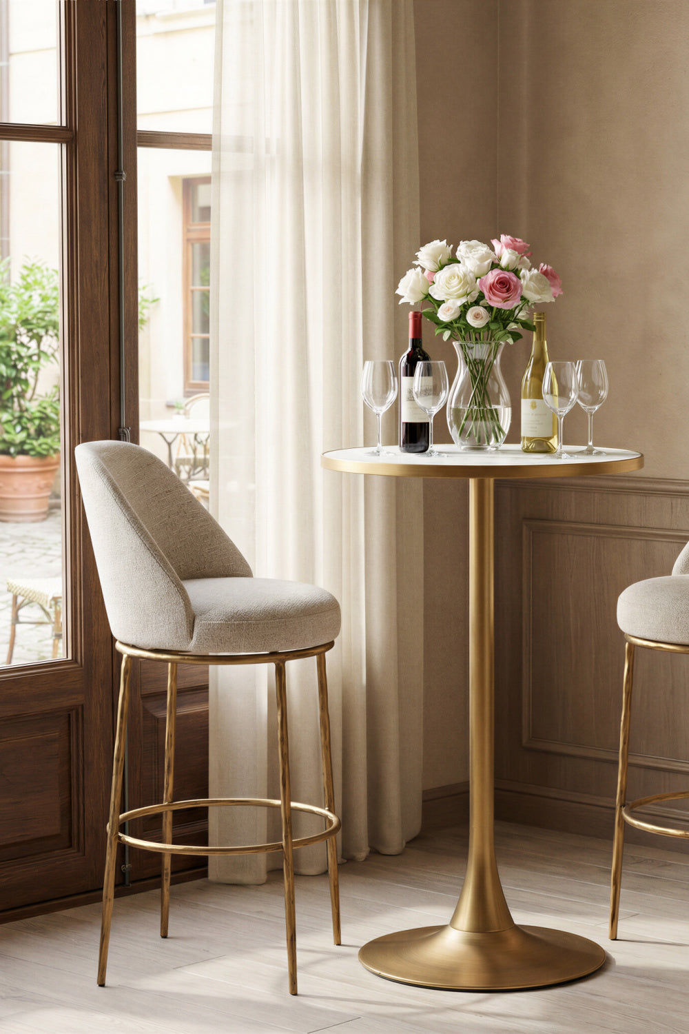 Beige Swivel Bar Stool | OROA Modern Nordhavn | Oroa.com