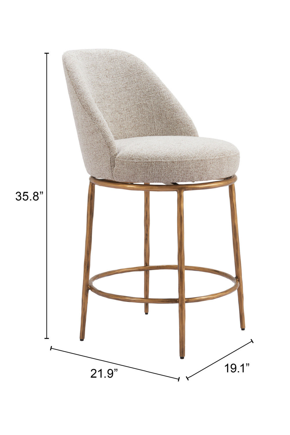 Beige Swivel Counter Stool | Oroa.com