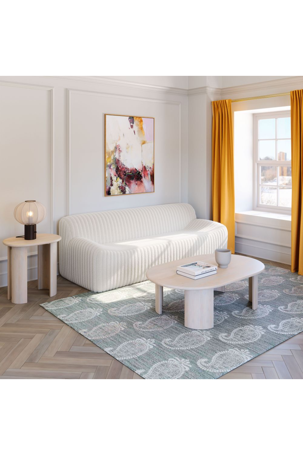 Cream Fur Sofa | OROA Modern Osterbro | Oroa.com