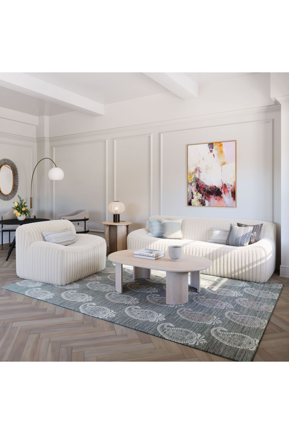 Cream Fur Sofa | OROA Modern Osterbro | Oroa.com