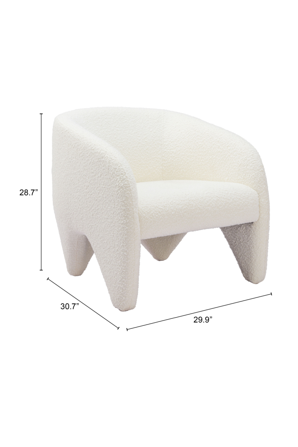 White Shearling Accent Chair | OROA Modern Lopta | Oroa.com
