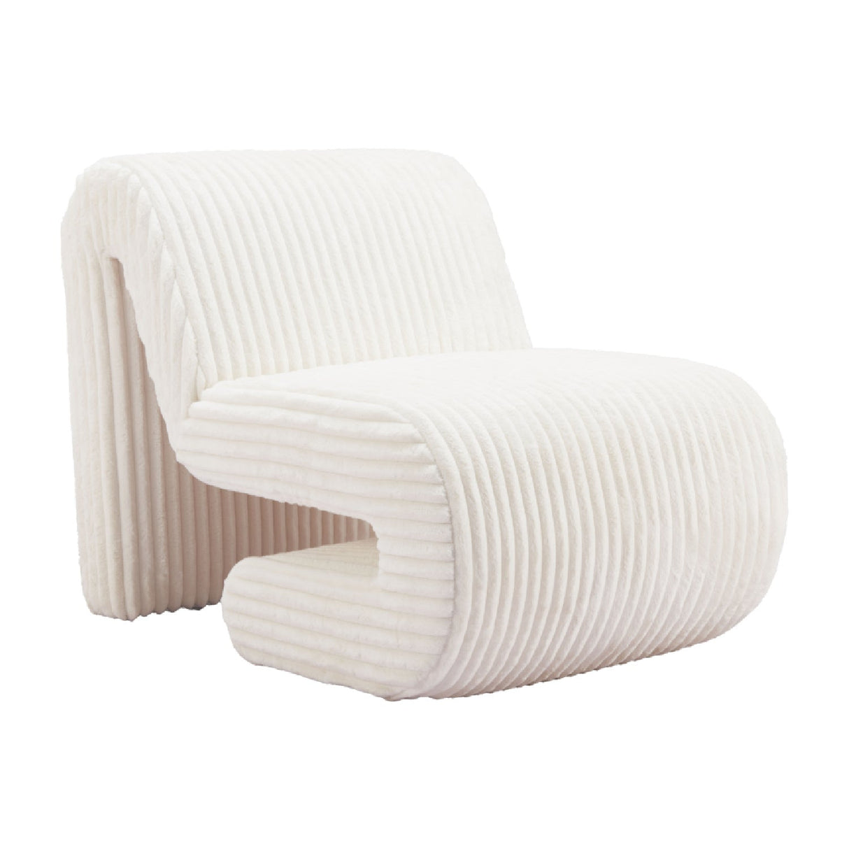 White Ribcord Accent Chair – Opam – front view