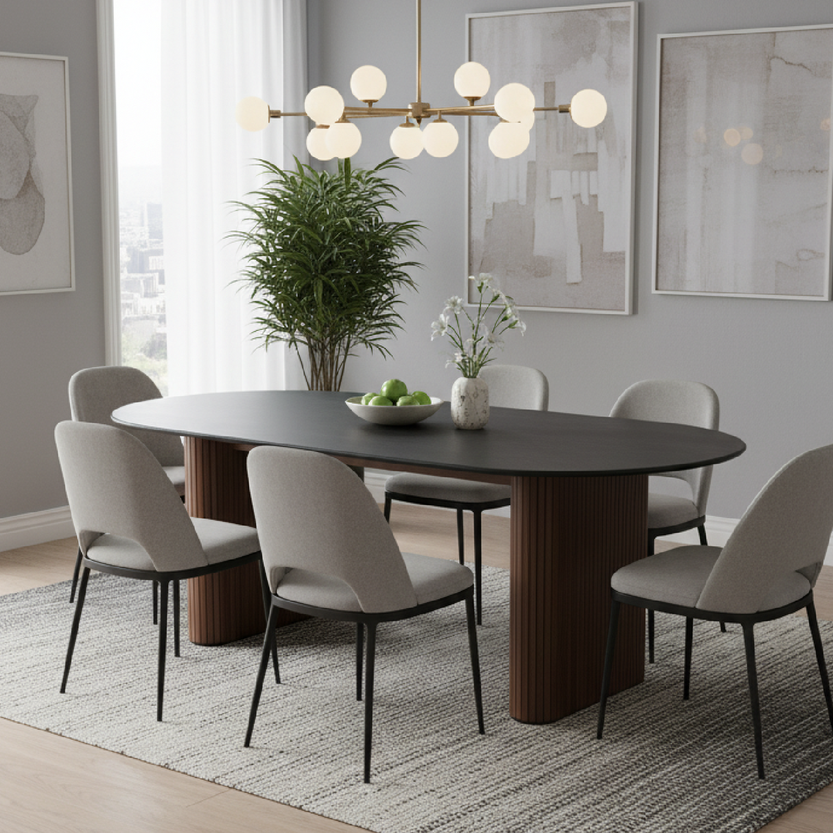 Black Wooden Top Dining Table | OROA Modern Lassig | Oroa.com