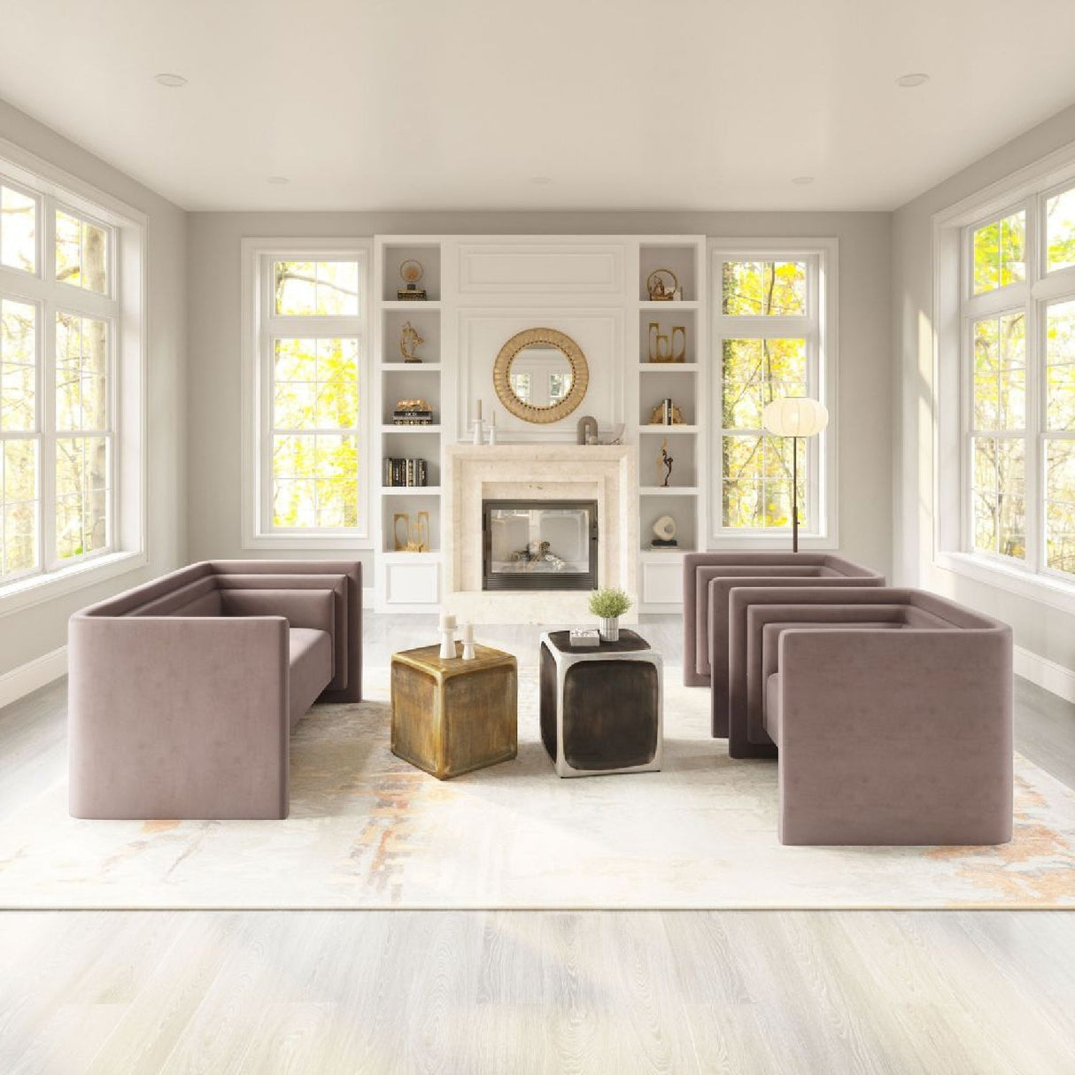 Taupe Velvet Loveseat – Trippel – alternate view 12