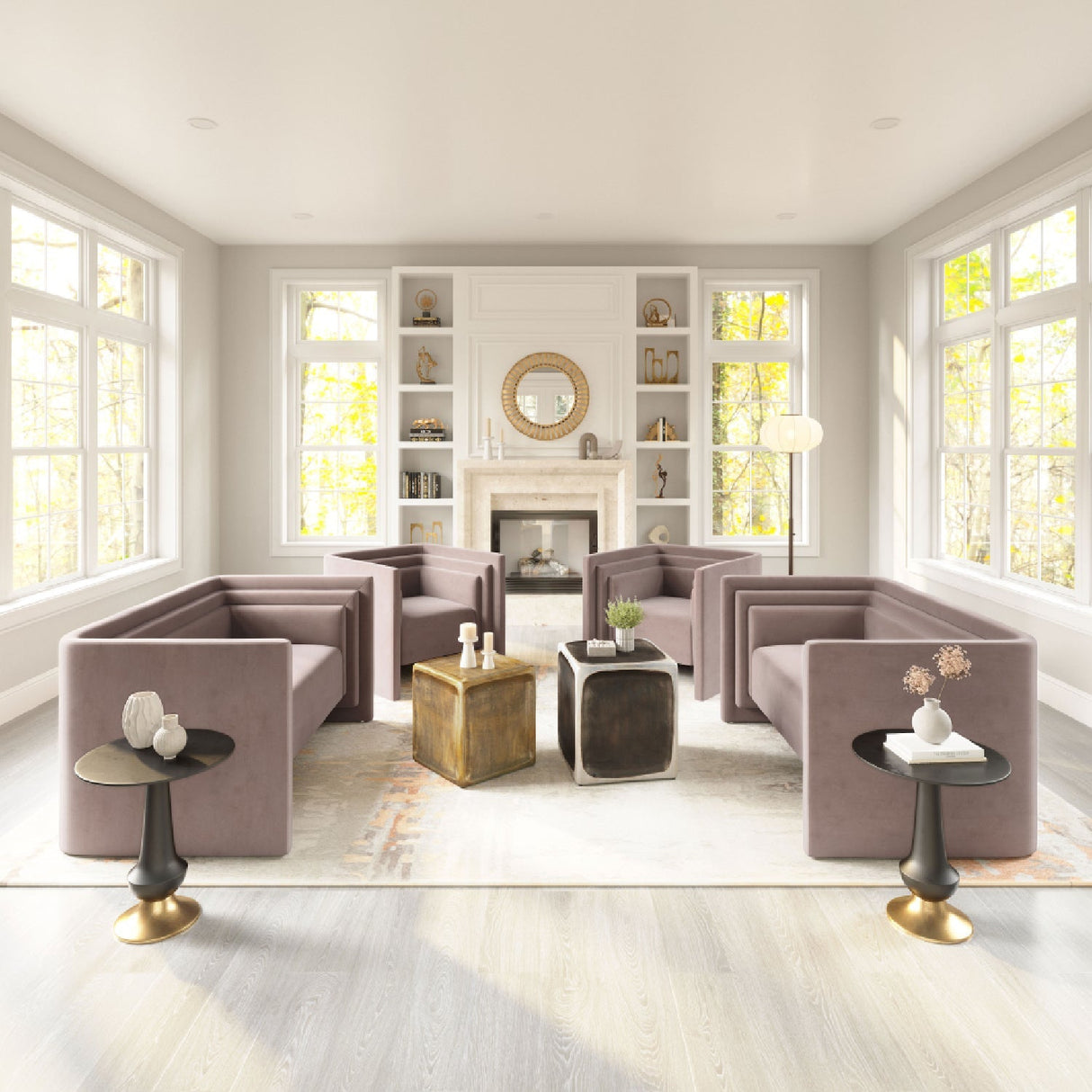 Taupe Velvet Loveseat – Trippel – alternate view 10