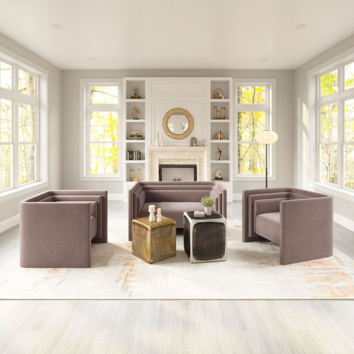 Taupe Velvet Loveseat – Trippel – alternate view 11
