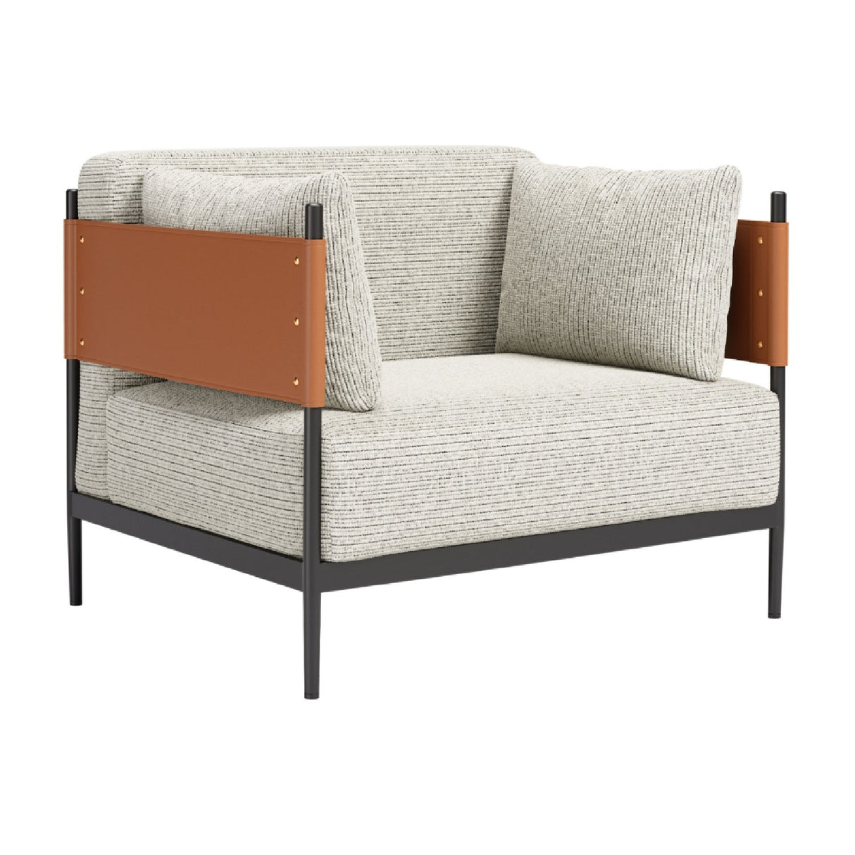 Gray Ribbed Lounge Armchair | OROA Modern Stirbe | Oroa.com