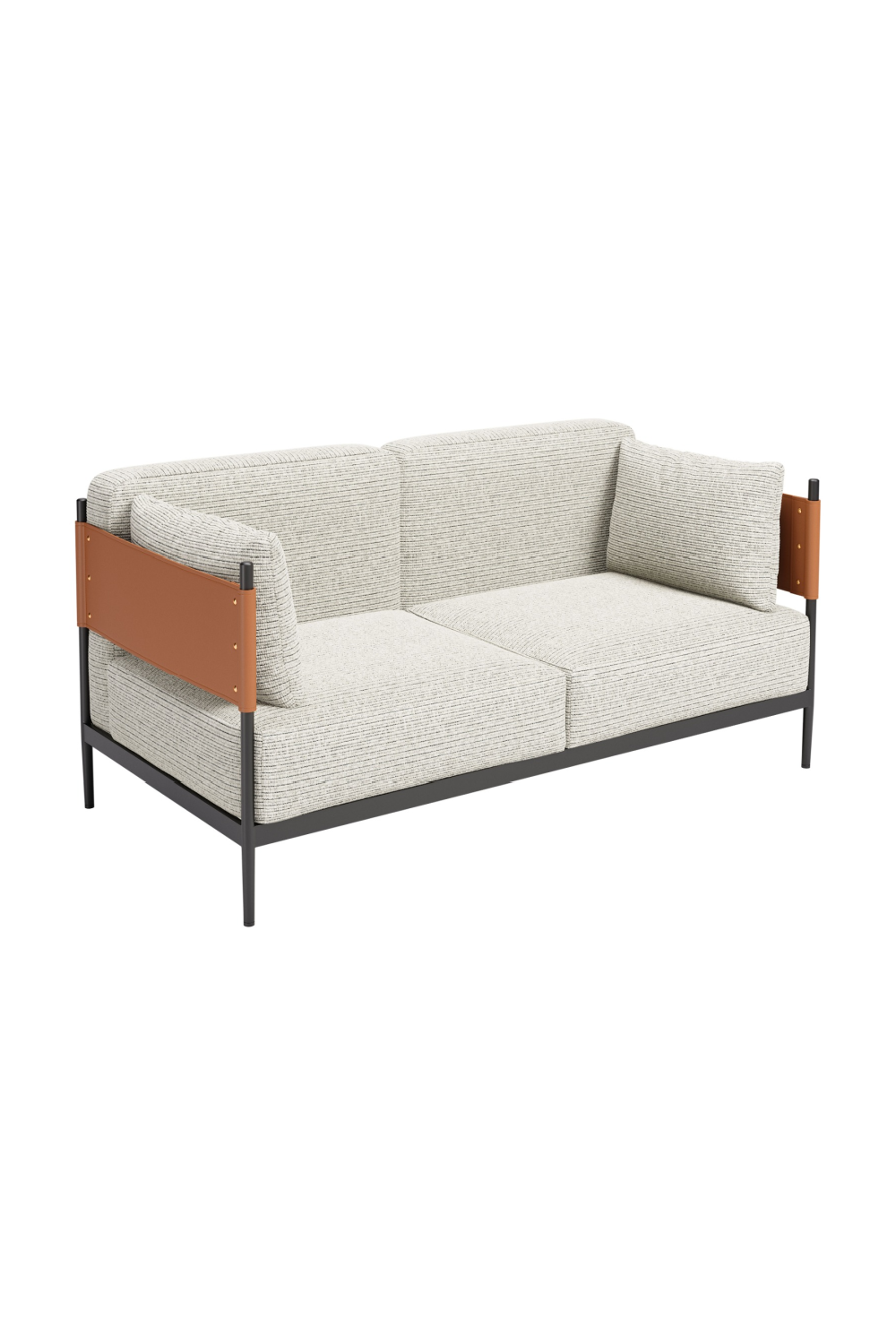 Gray Textured Fabric Loveseat | OROA Modern Stirbe | Oroa.com