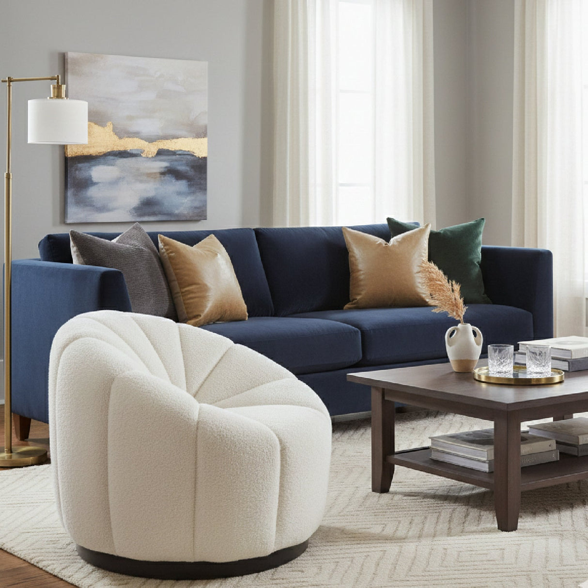 Cream Shearling Accent Chair | OROA Modern Bhutan | Oroa.com