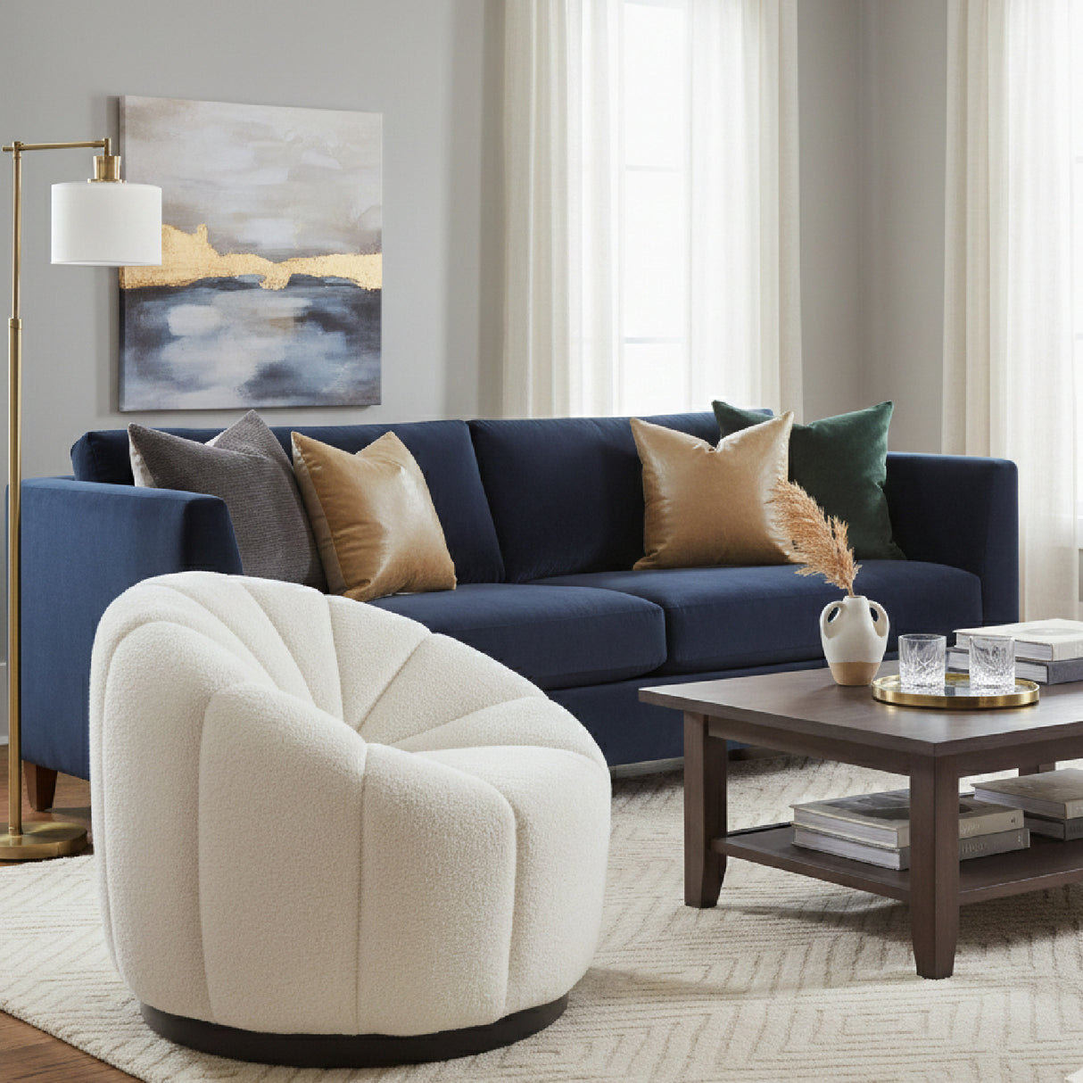 Cream Shearling Accent Chair | Oroa.com