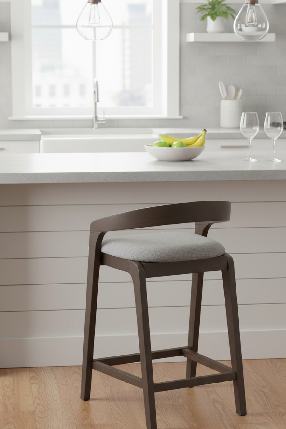 Gray Padded Seat Counter Stools (2) – Troy – alternate view 9