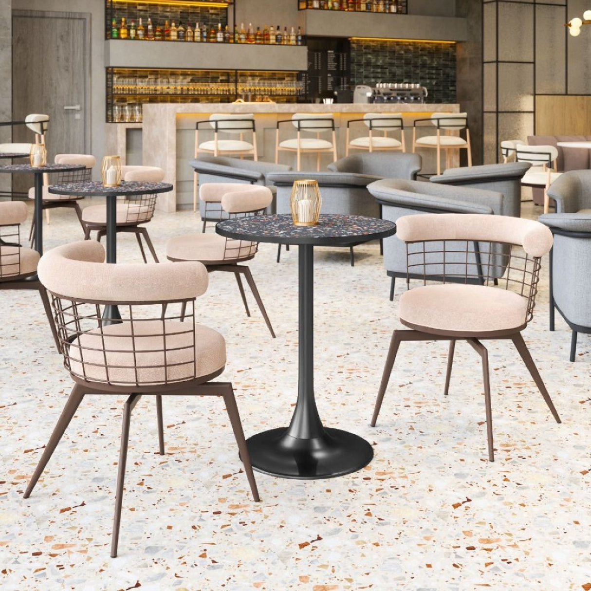 Black Terrazzo Bistro Table | OROA Modern Bite | Oroa.com