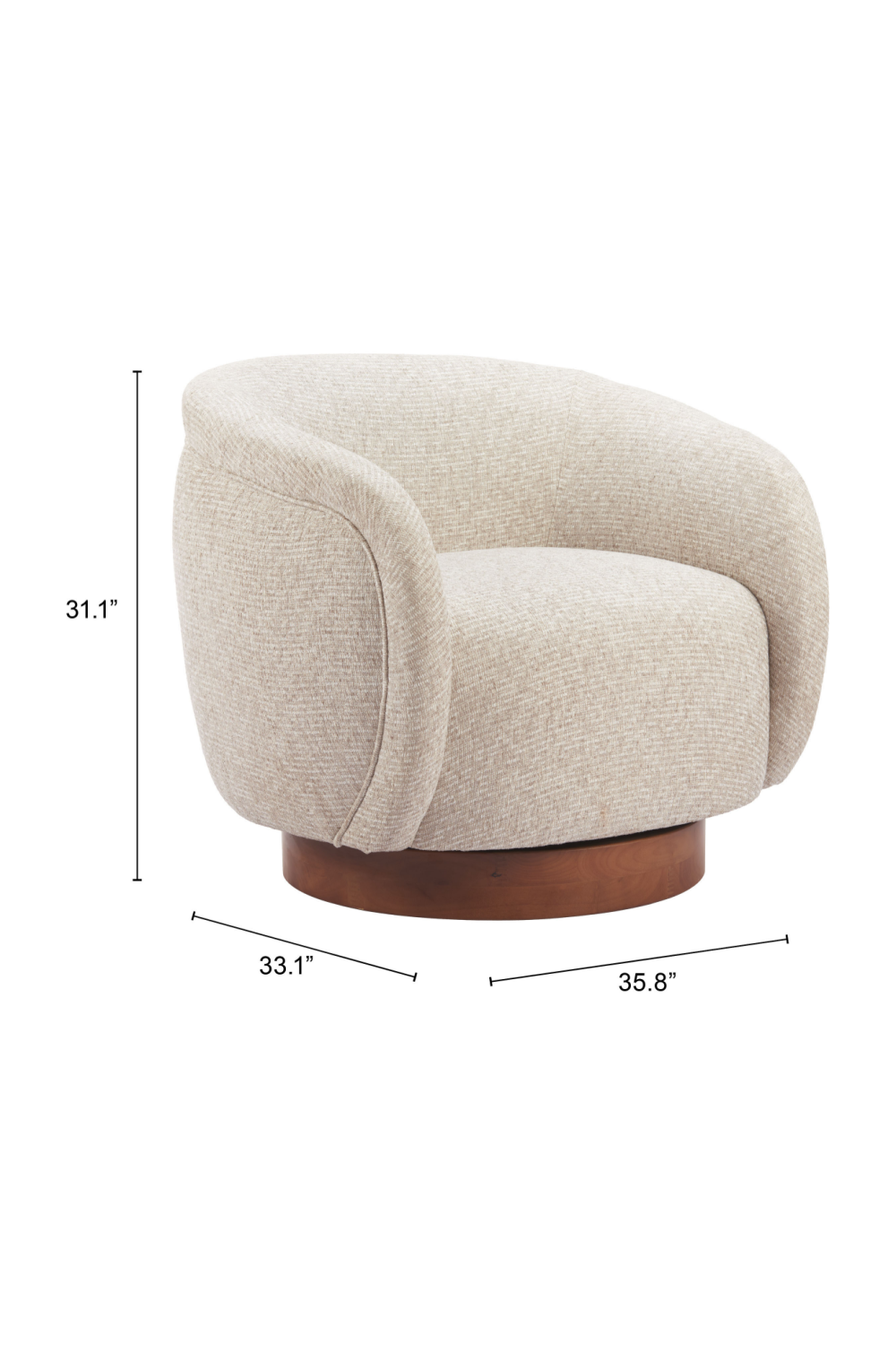 Beige Swivel Lounge Chair | OROA Modern Vinta | Oroa.com