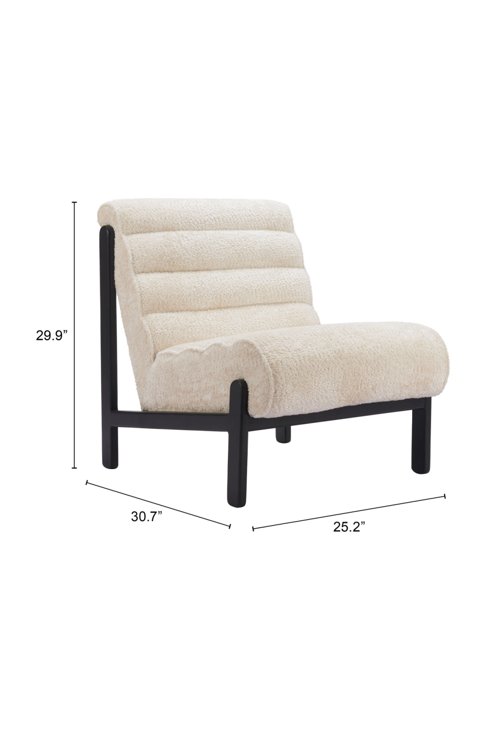 Beige Channeled-Back Lounge Chair | OROA Modern Maki | Oroa.com