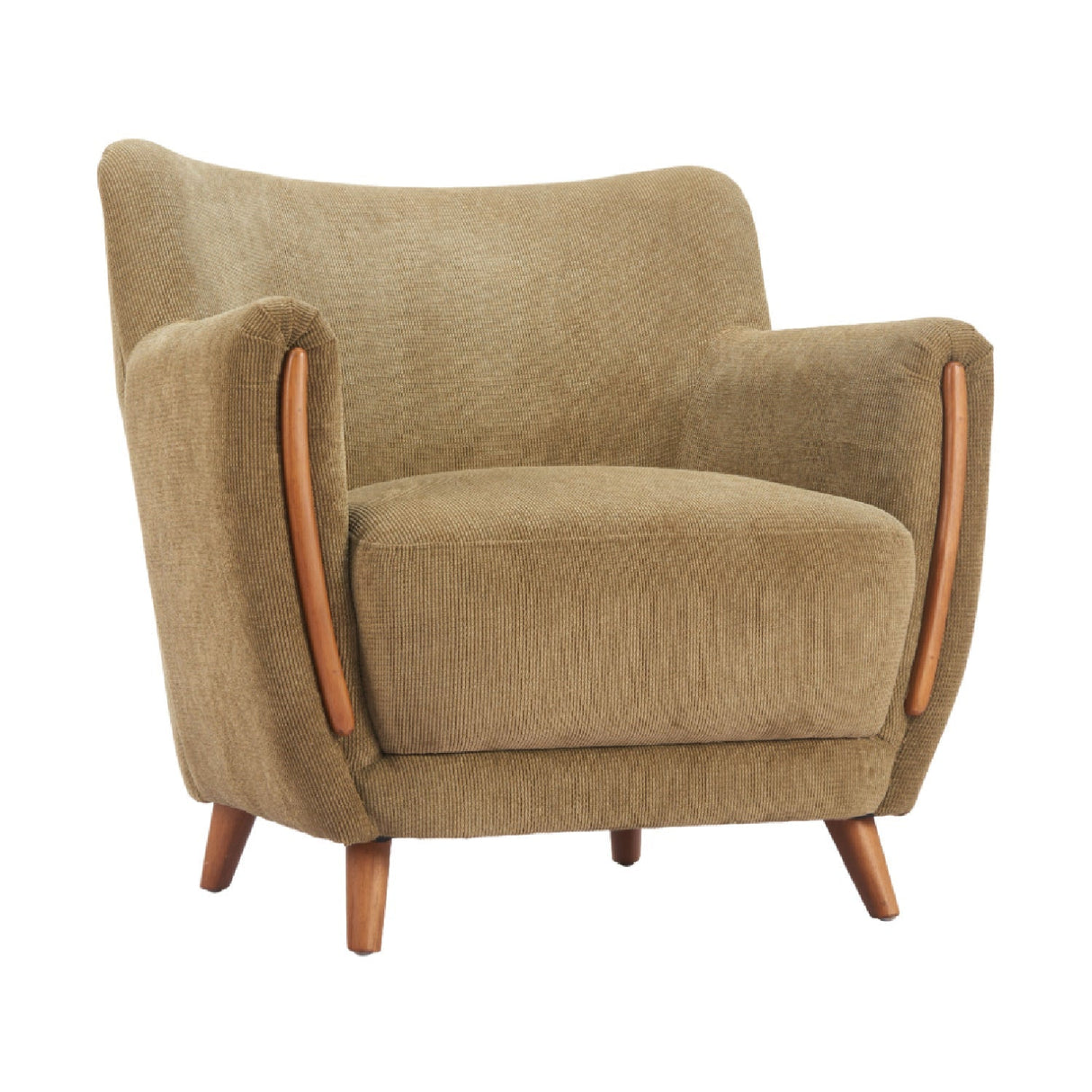 Green Corduroy Lounge Chair – Hako – front view