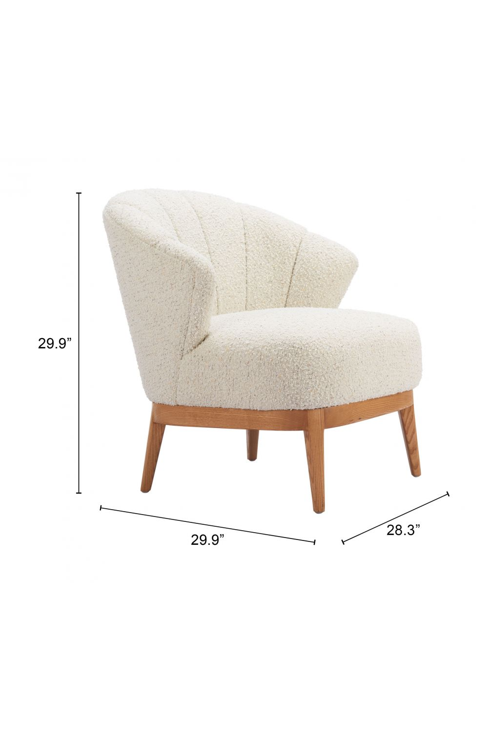 Beige Curved-Back Lounge Chair | OROA Modern Leque | OROA