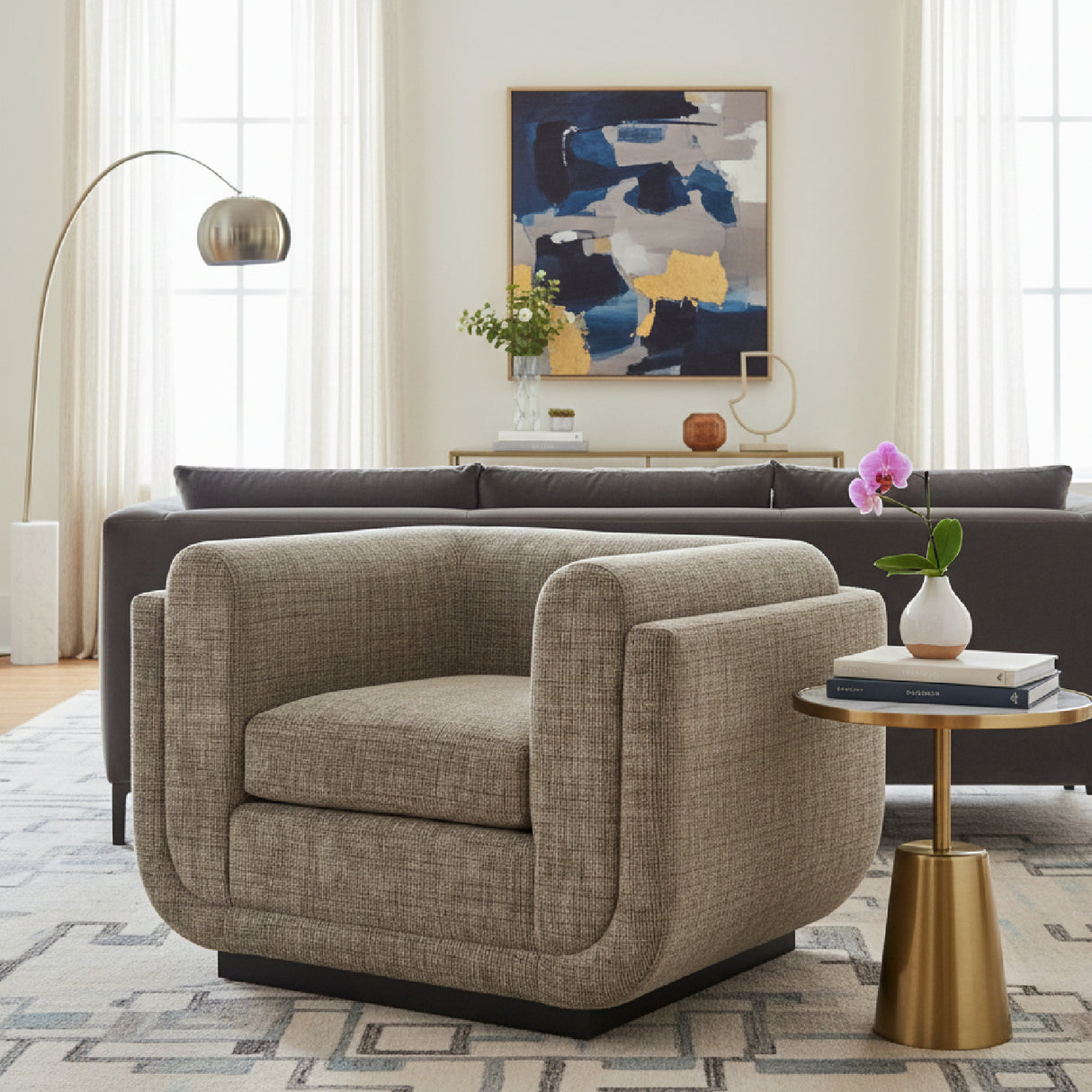 Green Tweed Accent Chair | OROA Modern Sereneu | Oroa.com