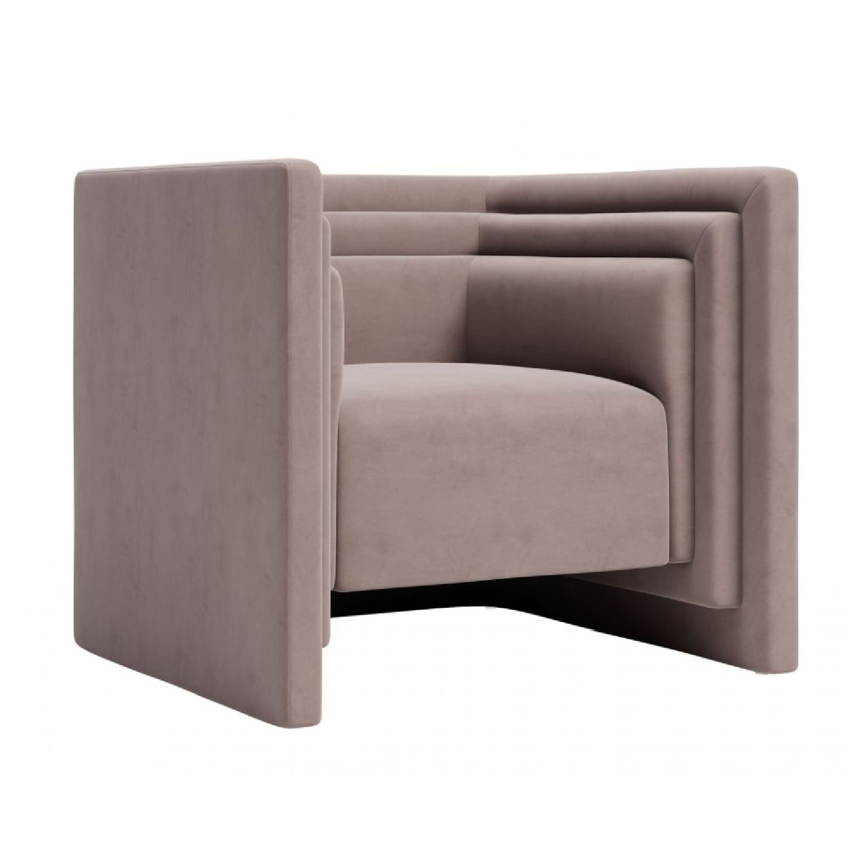 Taupe Velvet Angular Lounge Chair | OROA Modern Trippel | Oroa.com