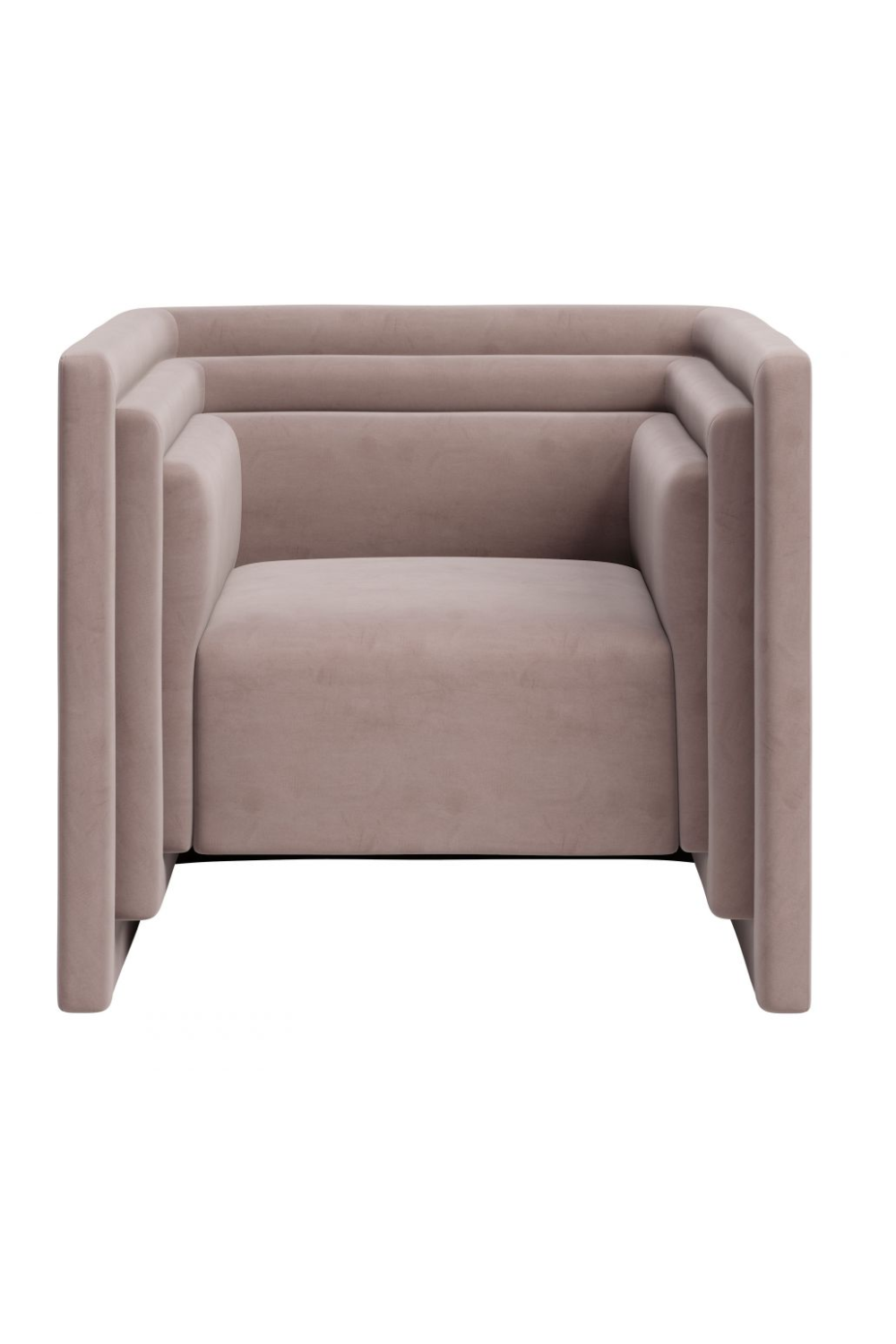 Taupe Velvet Angular Lounge Chair | OROA Modern Trippel | Oroa.com