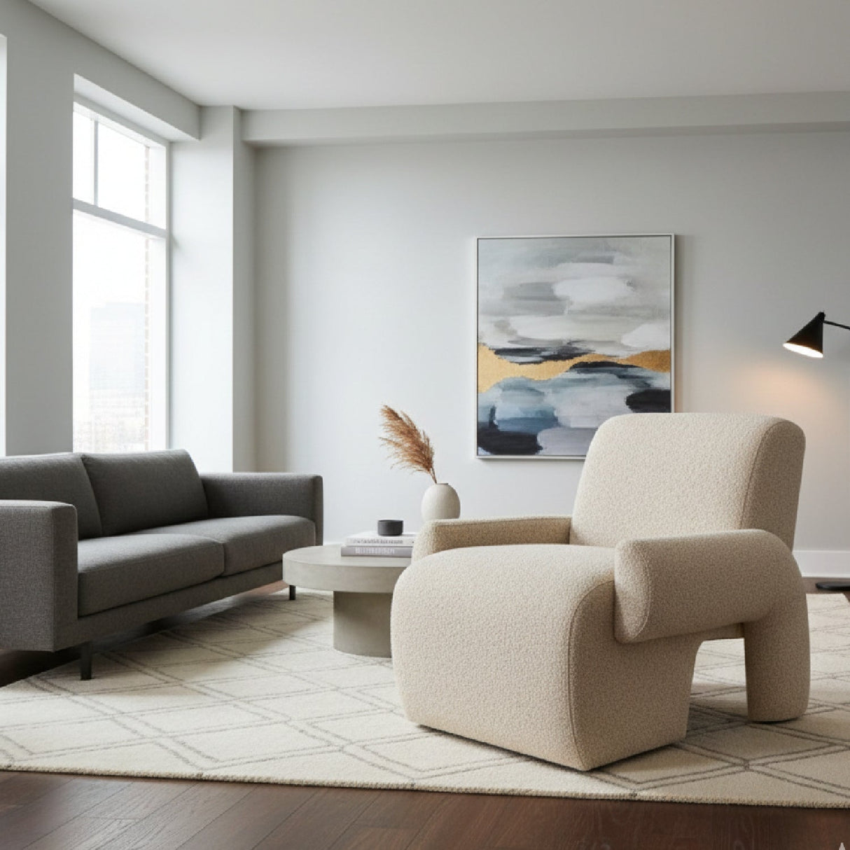 Beige Contemporary Accent Chair | OROA Modern Rura | Oroa.com