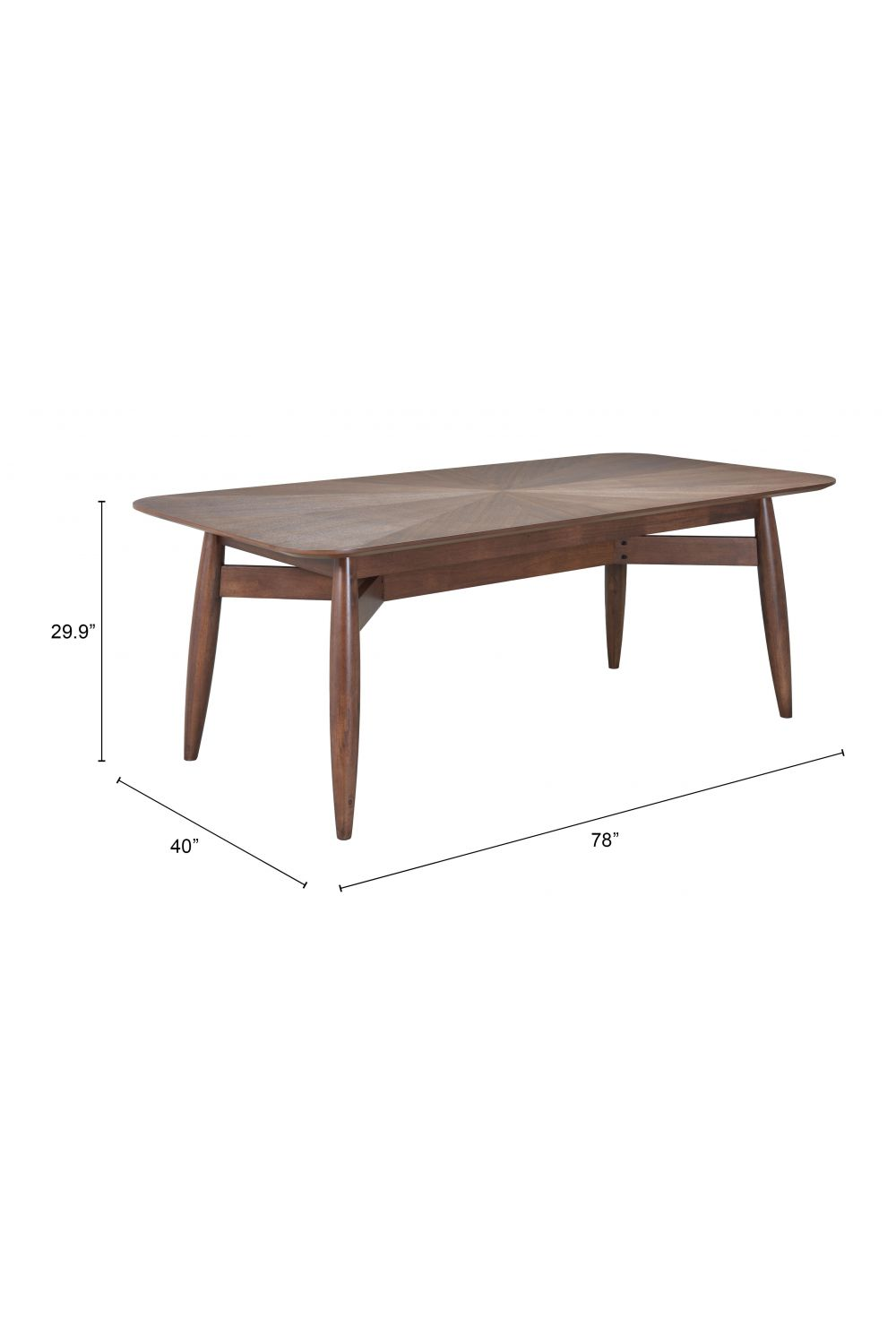 Brown Rubberwood Dining Table | OROA Modern Silea | Oroa.com