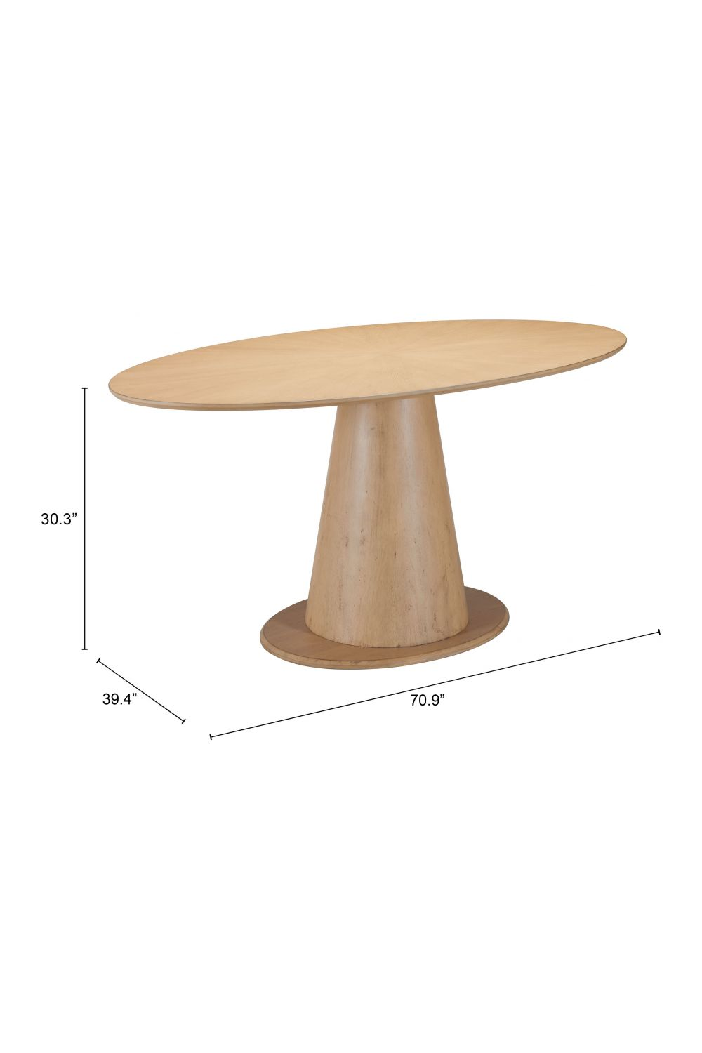 Oval Rubberwood Dining Table | OROA Modern Disque | Oroa.com