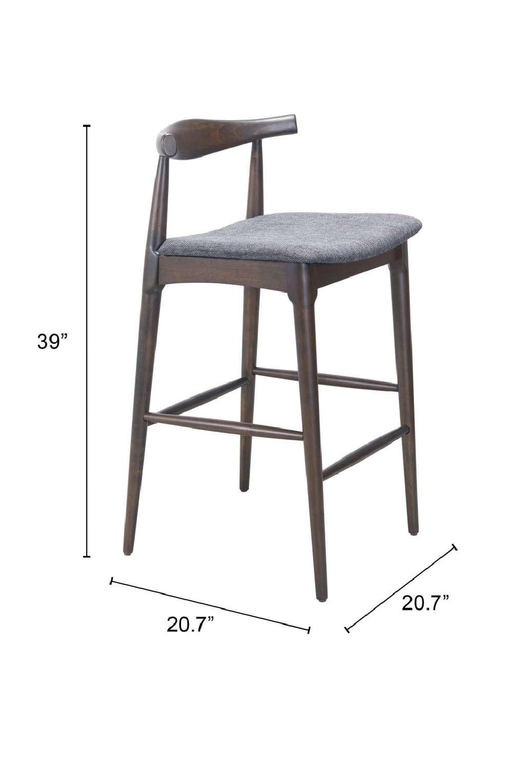 Dark Wooden Bar Stools (2) | OROA Modern Tuzka | Oroa.com