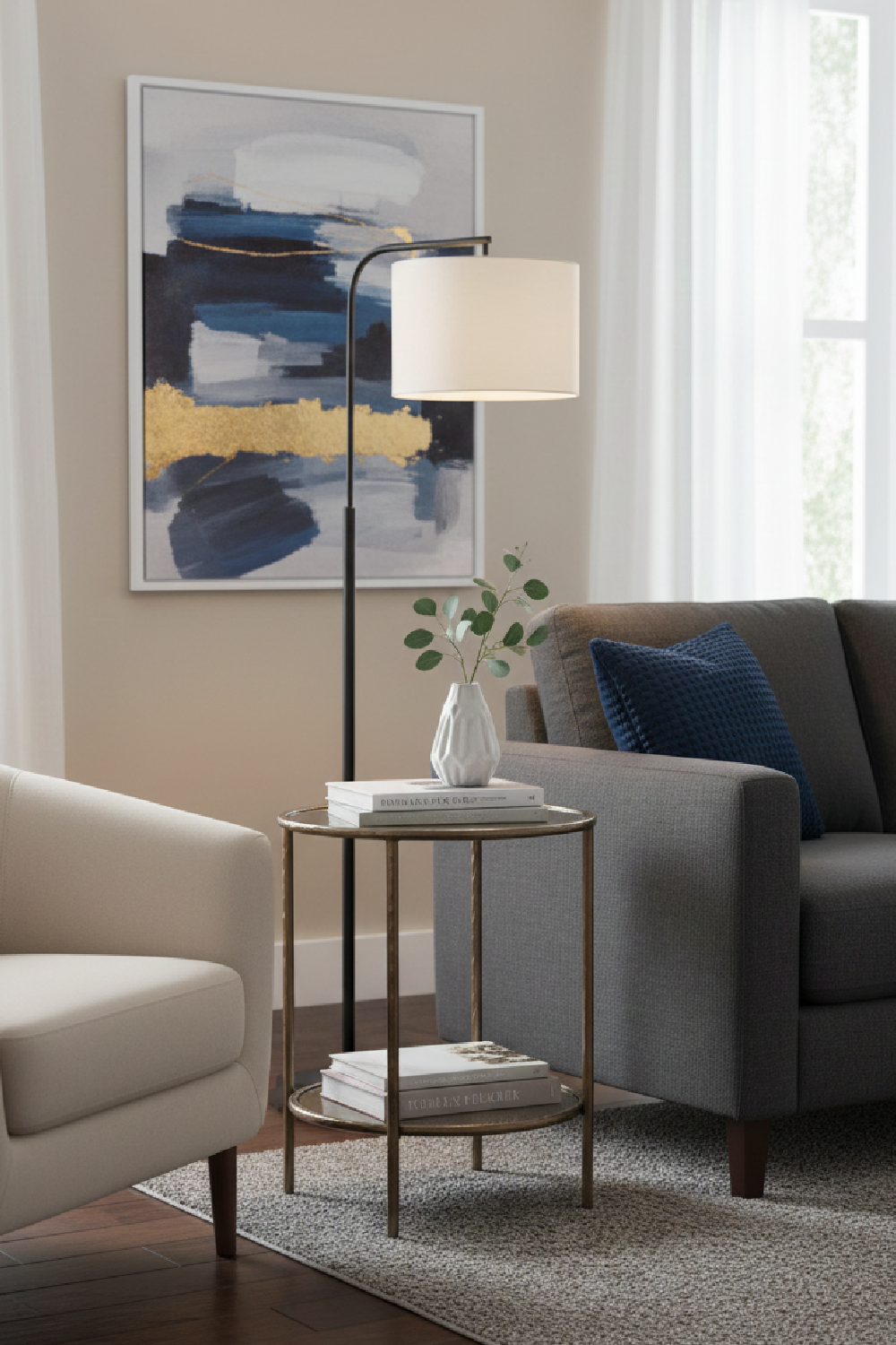 Round Mirror Glass Side Table | Oroa.com