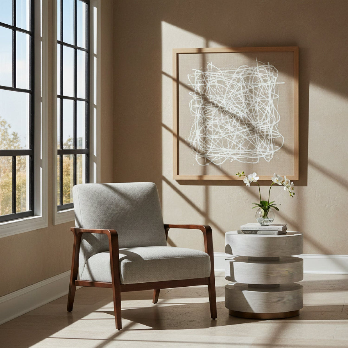 White Oak Side Table – Laha – angled view