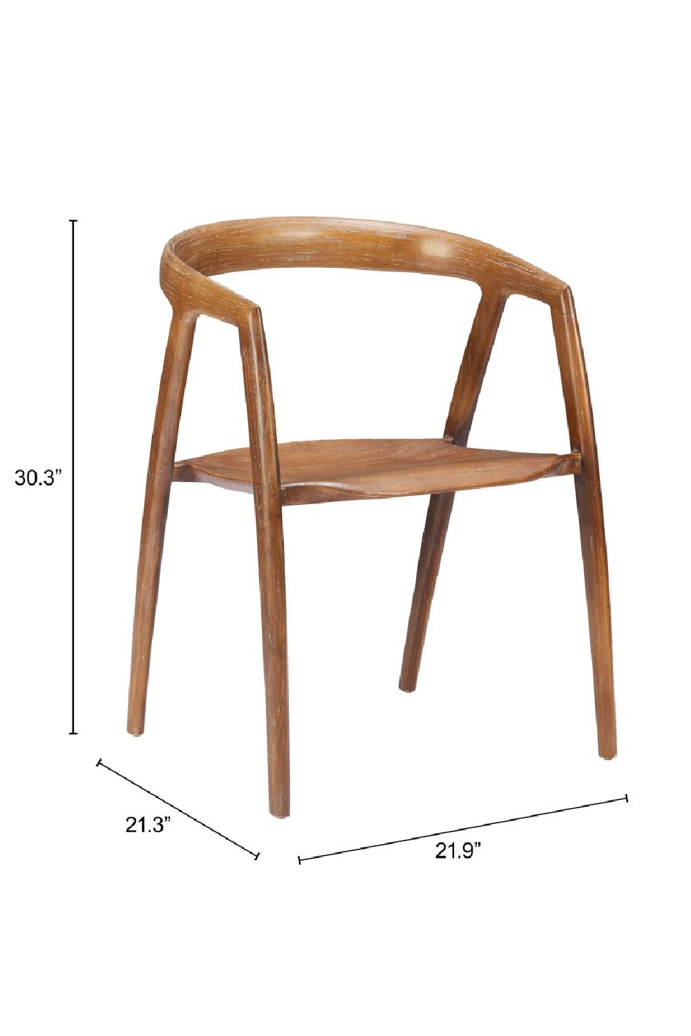 Elm Wood Dining Chairs (2) | OROA Modern Ziran | Oroa.com