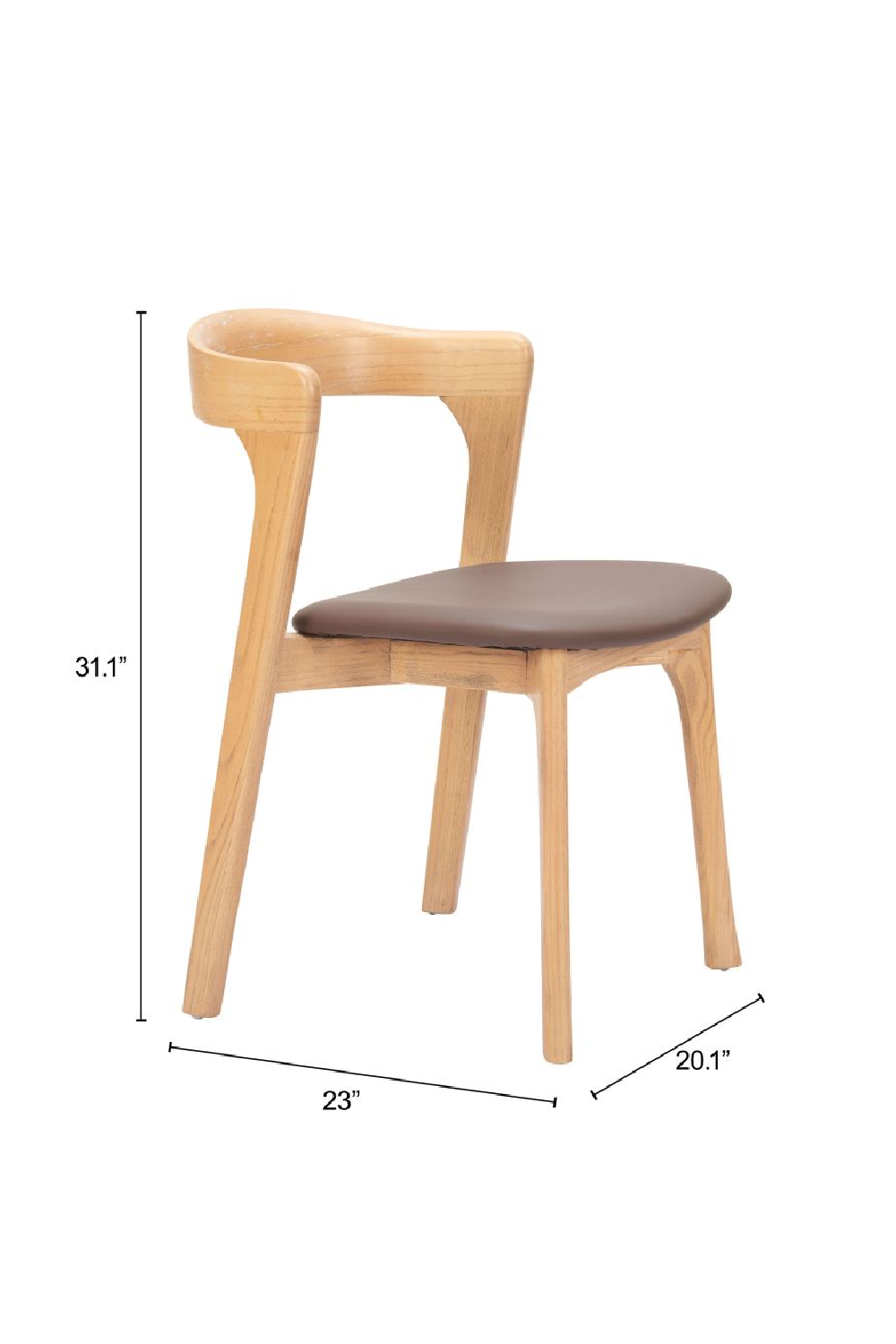 Brown Leather Seat Dining Chairs (2) | Oroa.com