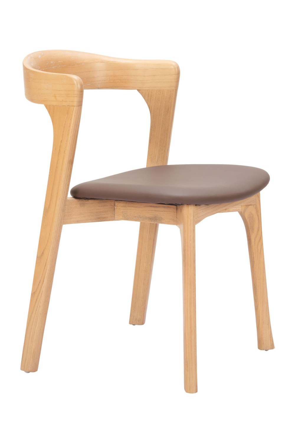 Brown Leather Seat Dining Chairs (2) | Oroa.com