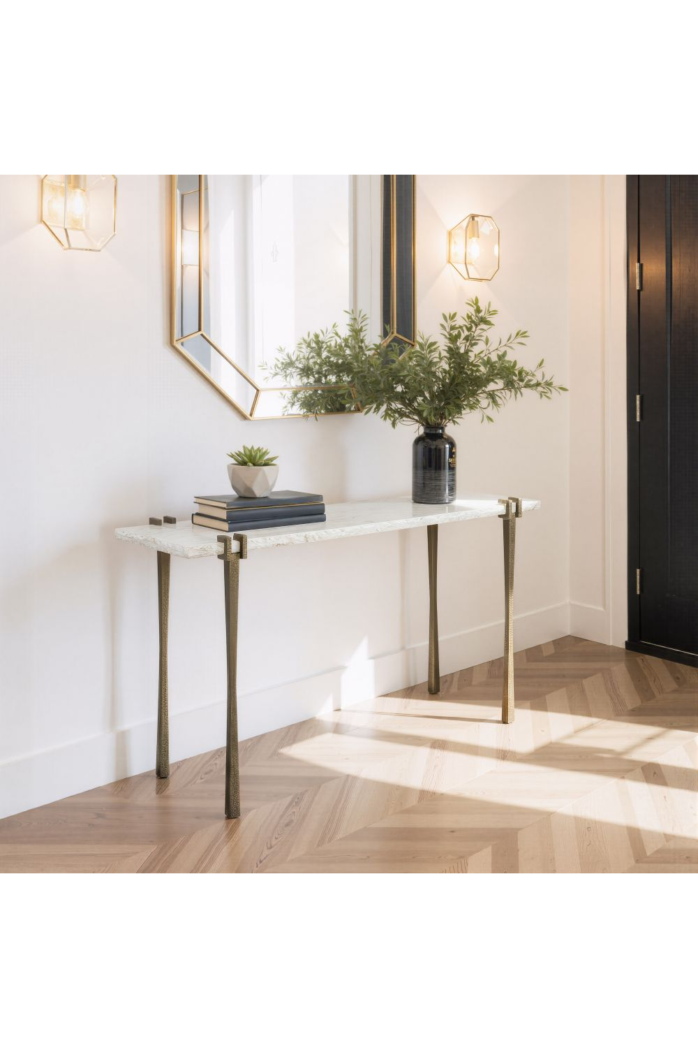 Rectangular White Marble Console Table | OROA Modern Rench | Oroa.com