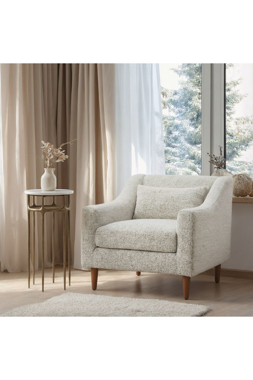 Brass Framed Marble Side Table | Oroa.com