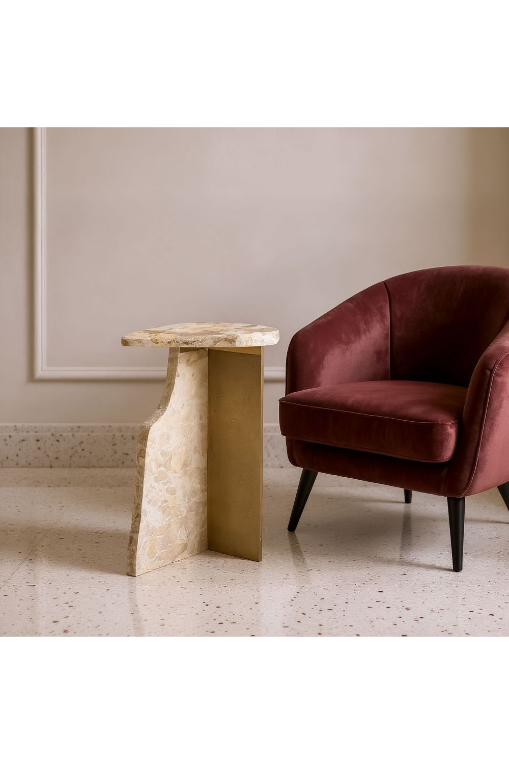 Organic-Shaped Marble Side Table | Oroa.com