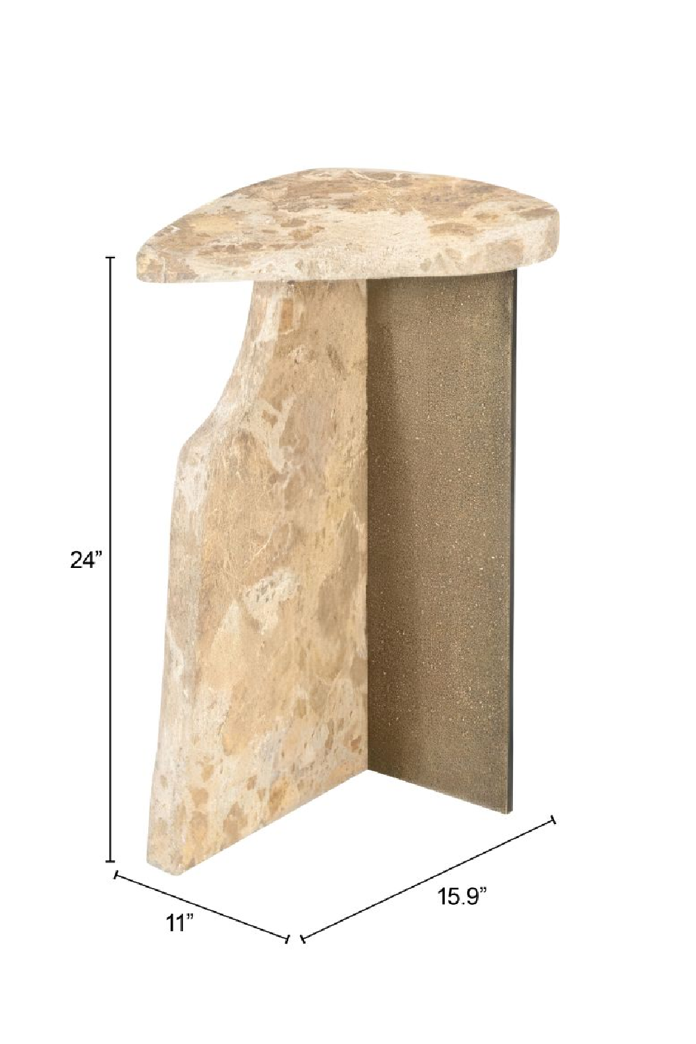 Organic-Shaped Marble Side Table – Surya – alternate view 9