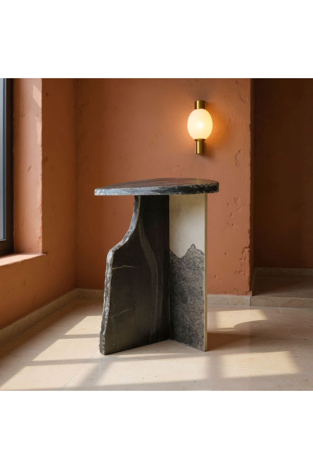Organic-Shaped Marble Side Table | OROA Modern Surya | Oroa.com