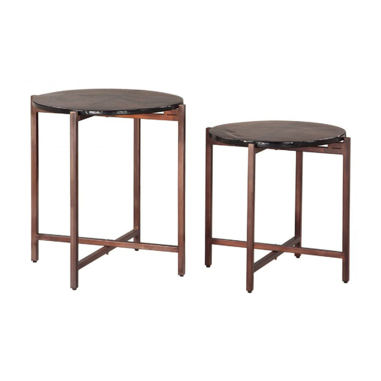 Black Cast Glass Coffee Tabled (2) – Gema – side view