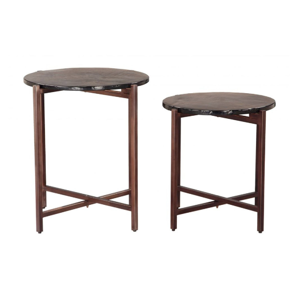 Black Cast Glass Coffee Tabled (2) – Gema – rear view