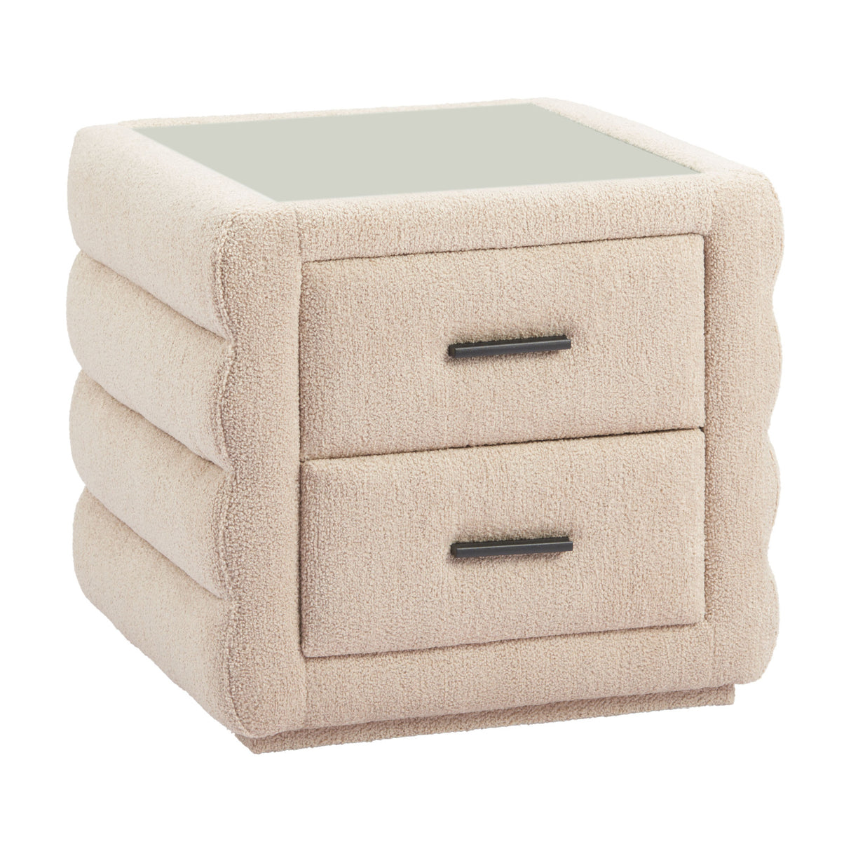 Beige Shearling 2-Drawer Nightstand | OROA Modern Soffice | Oroa.com