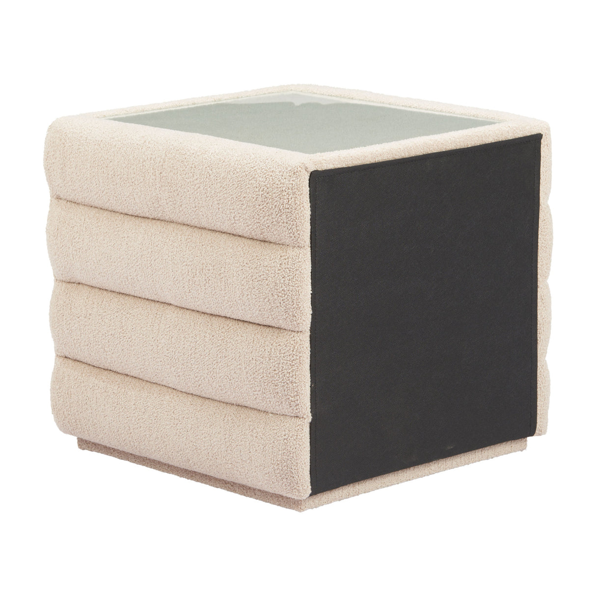 Beige Shearling 2-Drawer Nightstand | OROA Modern Soffice | Oroa.com
