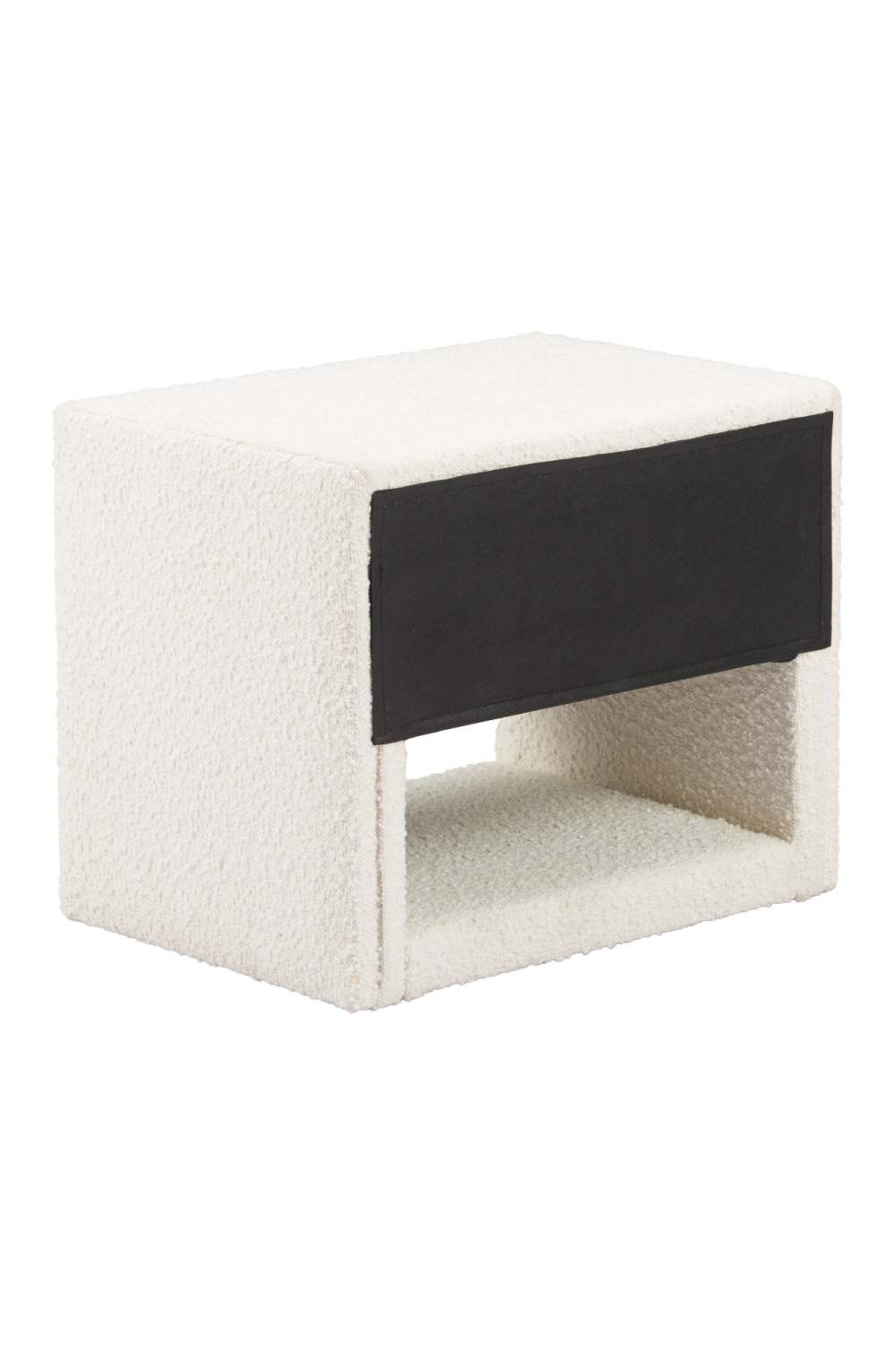 White Fabric 1-Drawer Nightstand | OROA Modern Barris | Oroa.com
