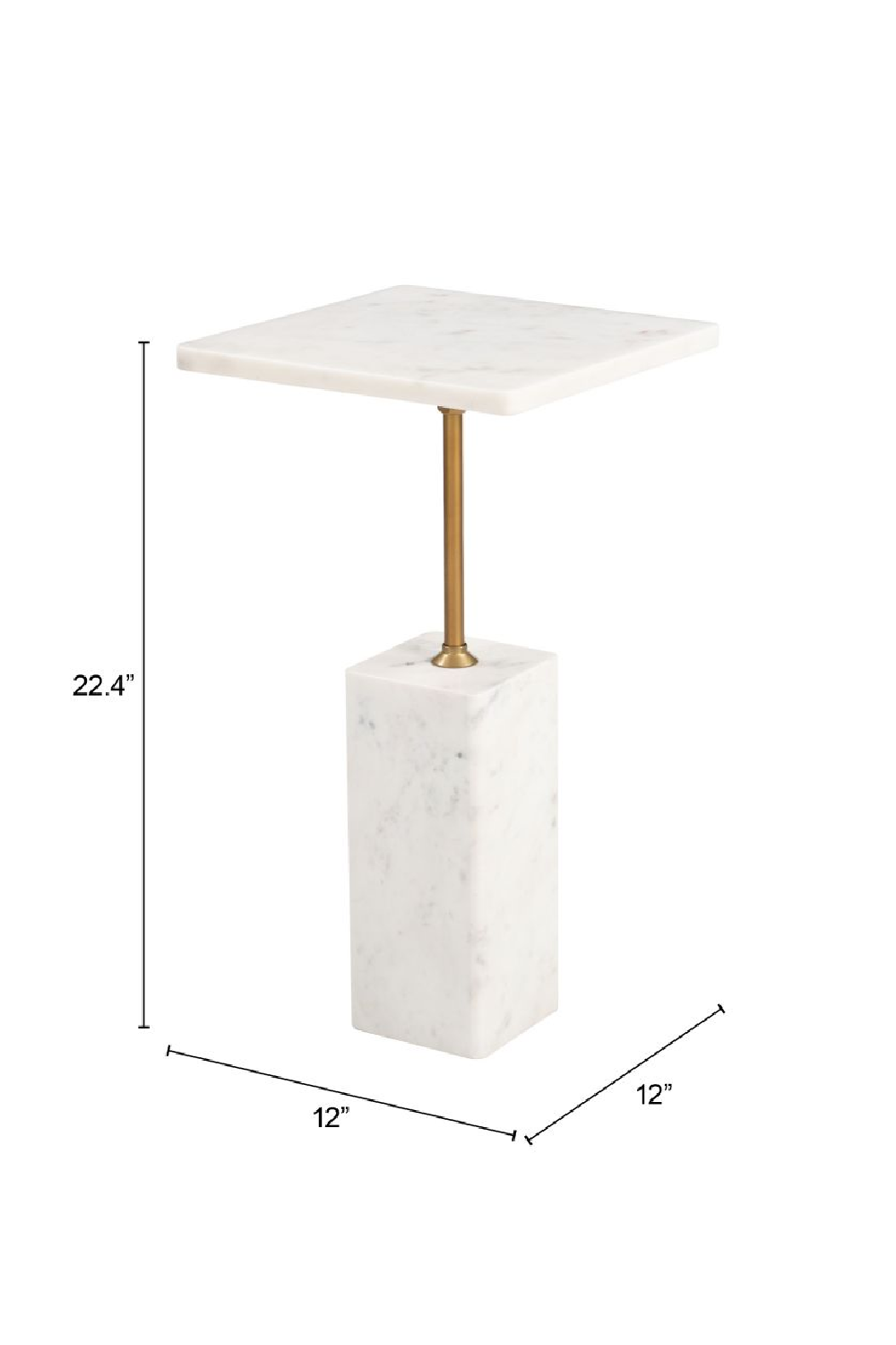 Square White Marble Side Table | Oroa.com
