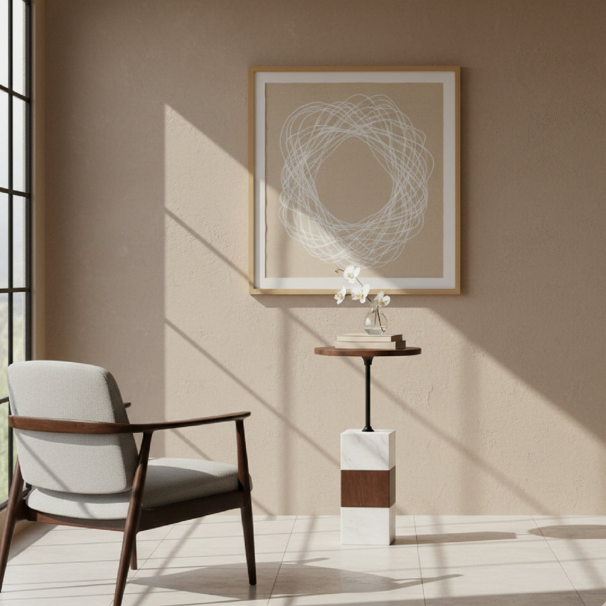Mango Wood Side Table – Stuk – angled view