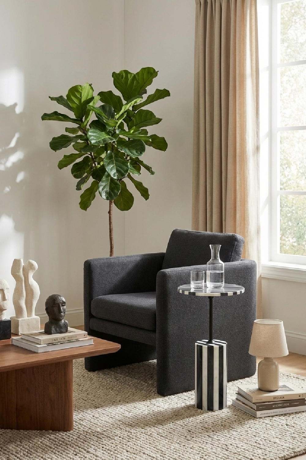 Stripes Marble Side Table | OROA Modern Regles | Oroa.com