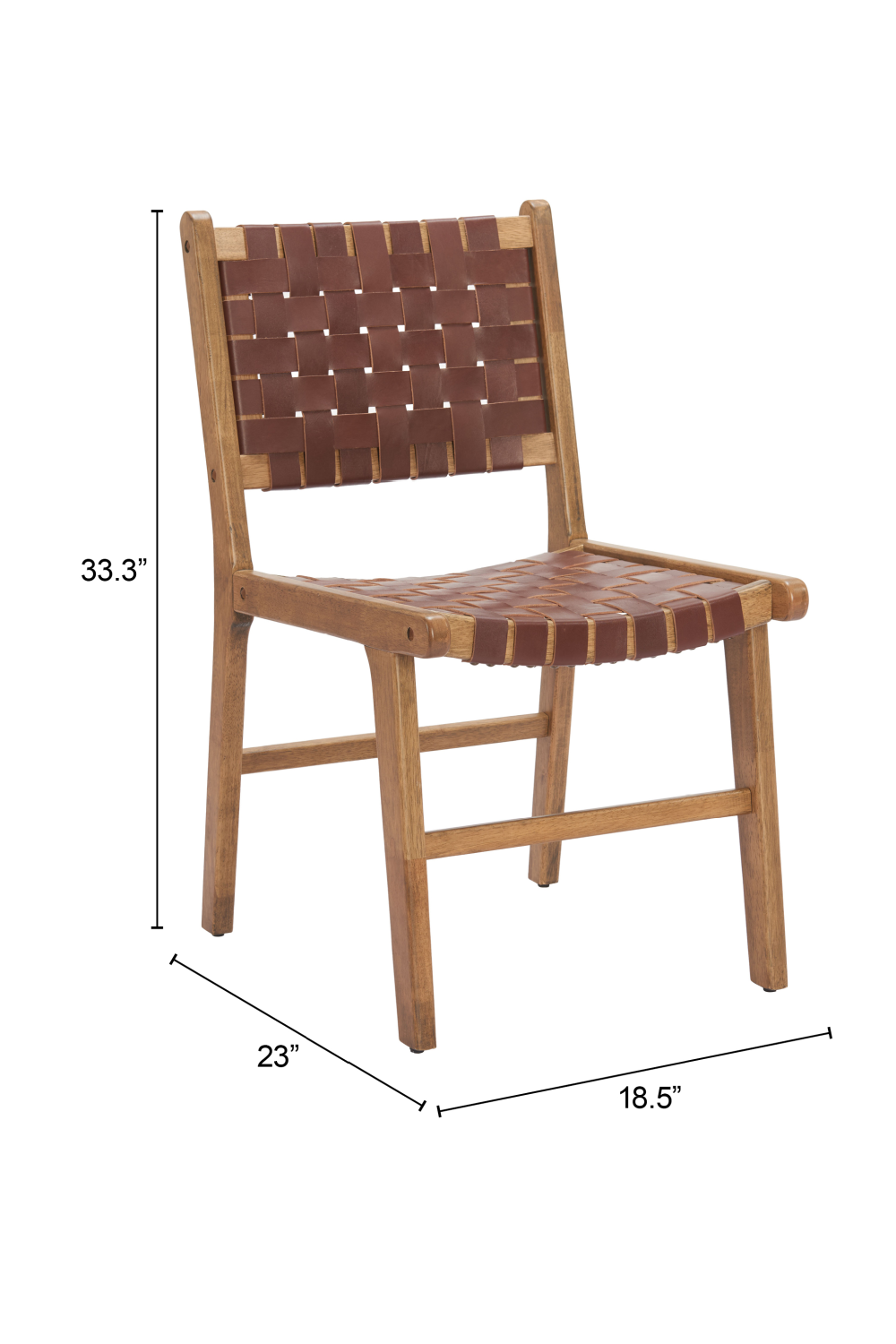 Brown Woven Leather Dining Chair | OROA Modern Feder | Oroa.com