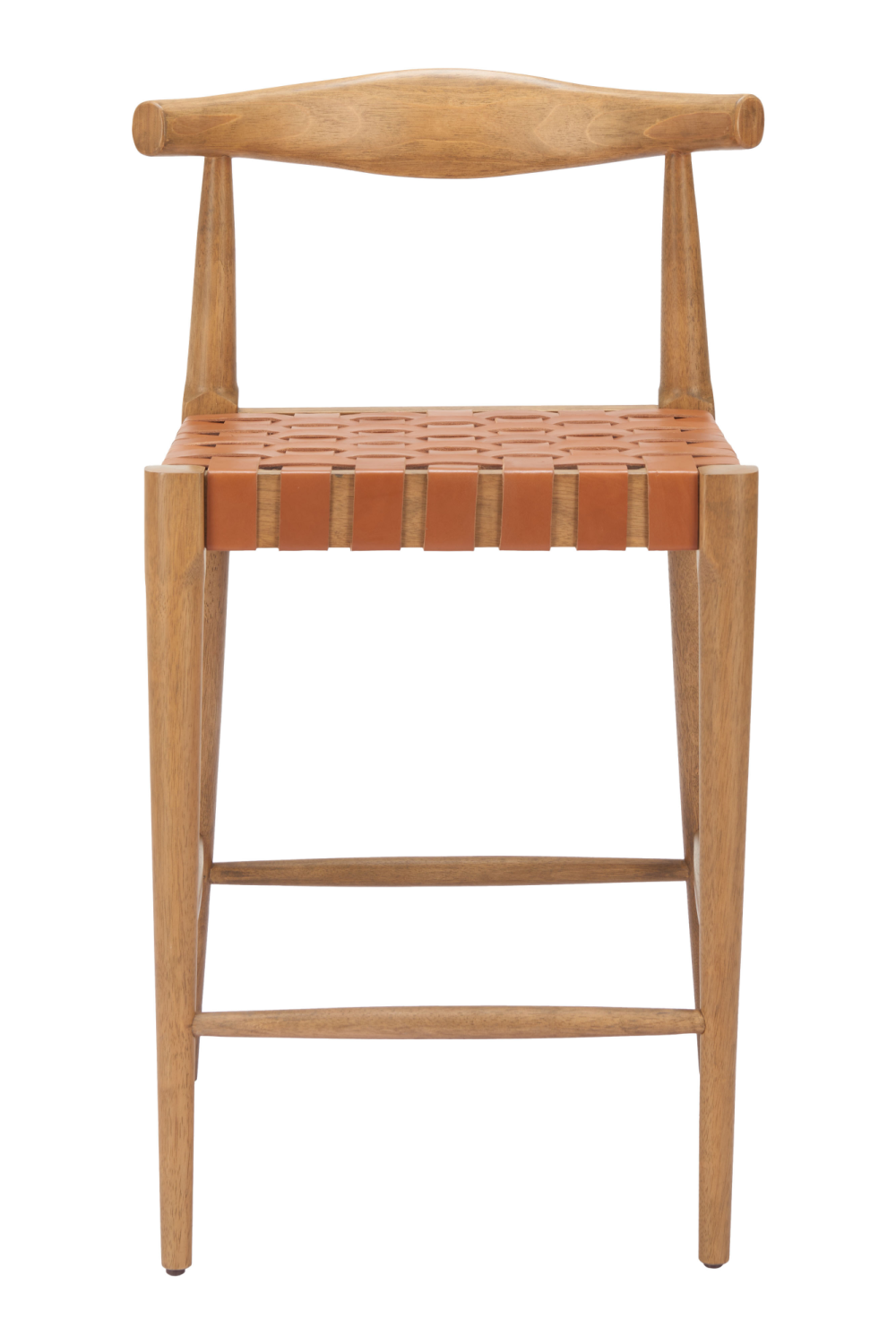 Tan Woven Leather Counter Stool | OROA Modern Bandani | Oroa.com