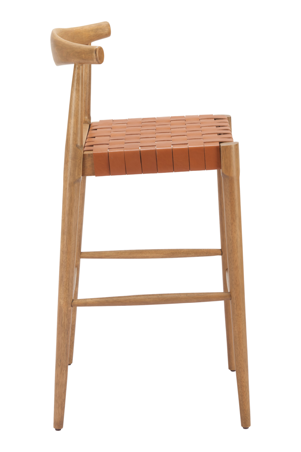 Tan Woven Leather Bar Stool | OROA Modern Bandani | Oroa.com
