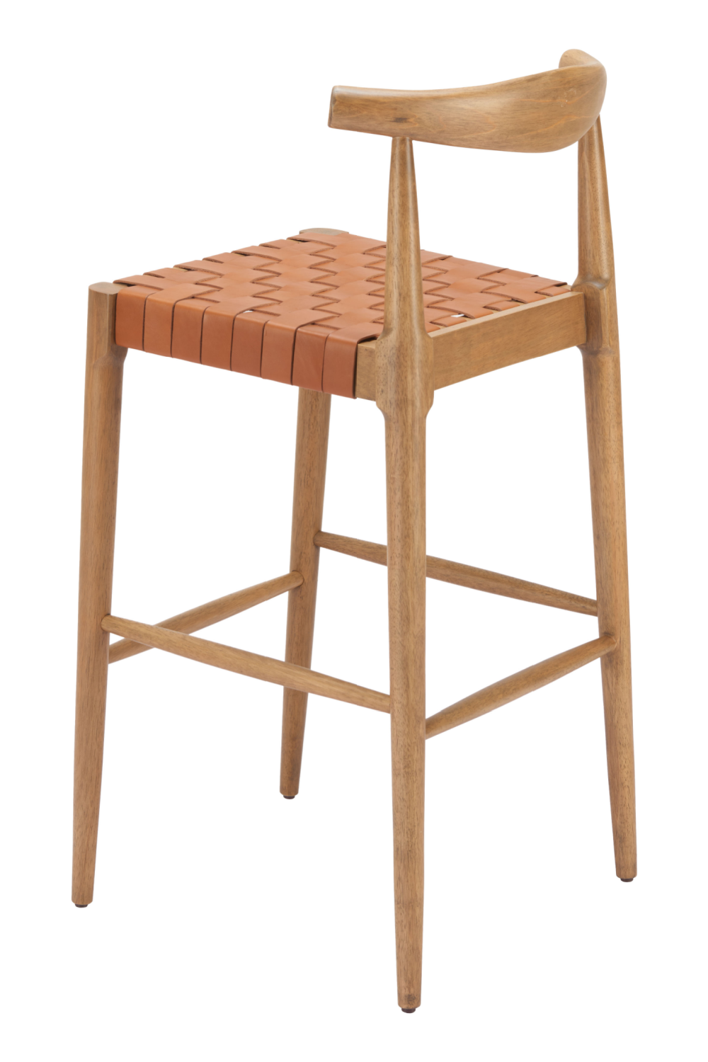 Tan Woven Leather Bar Stool | OROA Modern Bandani | Oroa.com