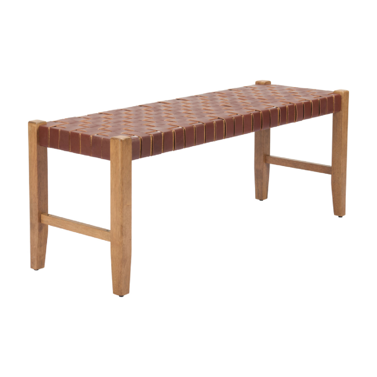 Brown Woven Leather Bench – Bandani – rear view